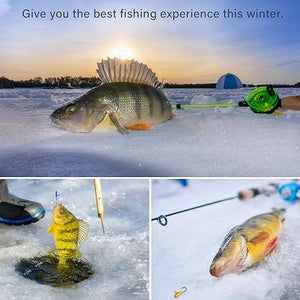 KJEIM Glow Ice Fishing Jigs Kit