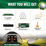JEMOSH 10x7 Ft Golf Net & Mat Set